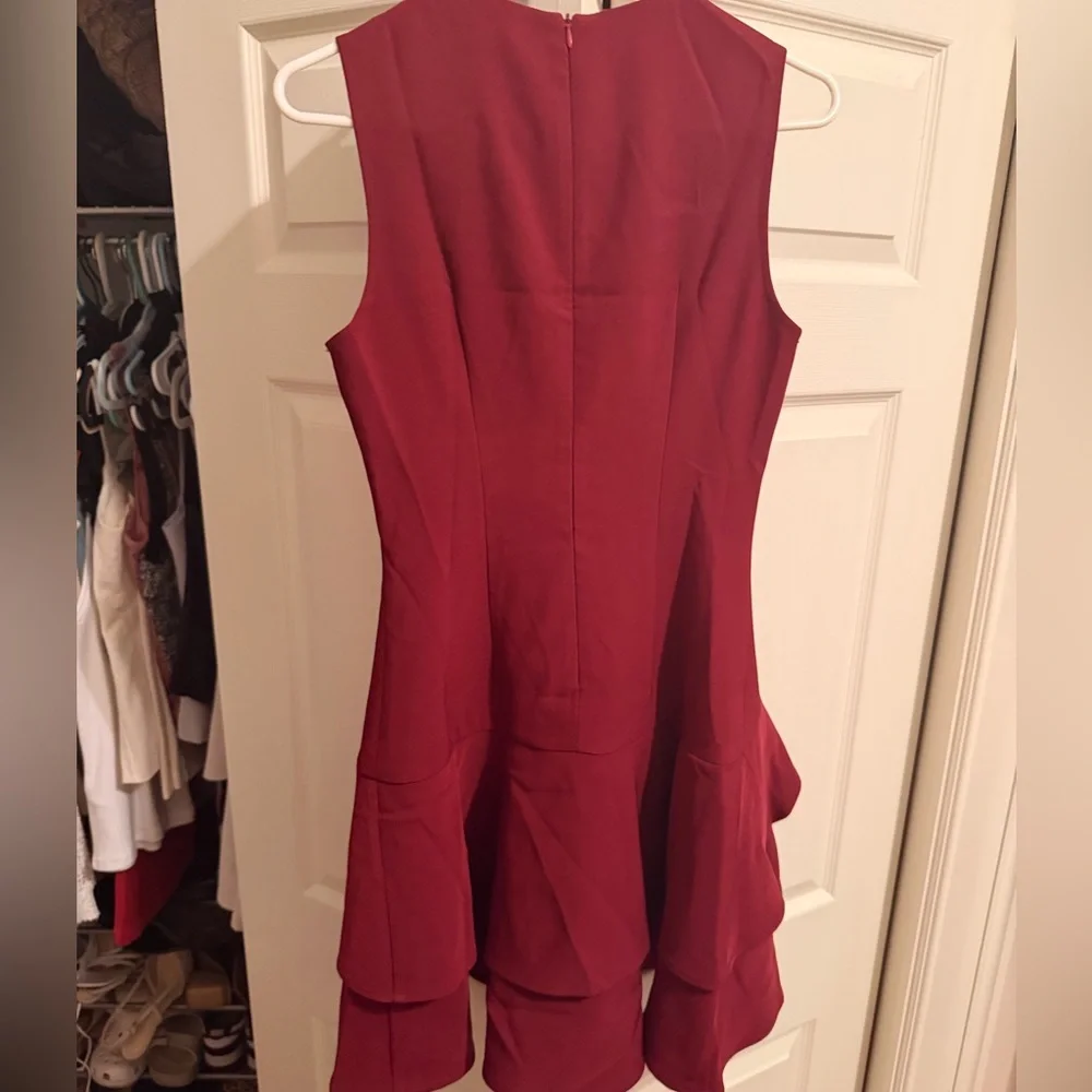 Commense Maroon Ruffle Mini Dress - Picture 4 of 4